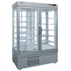 Refrigerated Showcase 2 Doors with 7 Rotating Shelves (Silver)