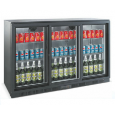 Under Counter Bar Cooler Chiller Black 3 sliding Doors LG-330S