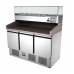 Counter Pizza & Preparation Chiller 3 door with Salad Bar 