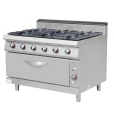Gas Cooker 6 Burner Range with Gas Max Oven