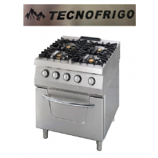 TECNOFIGO Gas Cooker 4 Open Burner with Gas Oven 